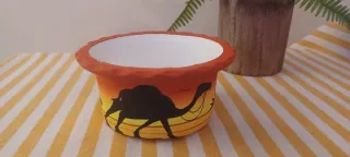 Souvenir ceramica deserto cammello tramonto