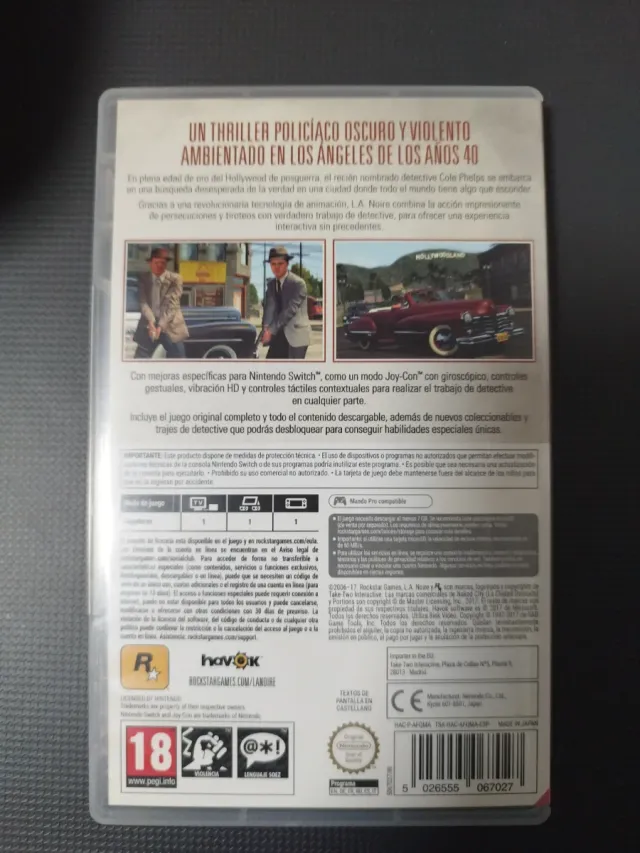 L.A. Noire Nintendo Switch