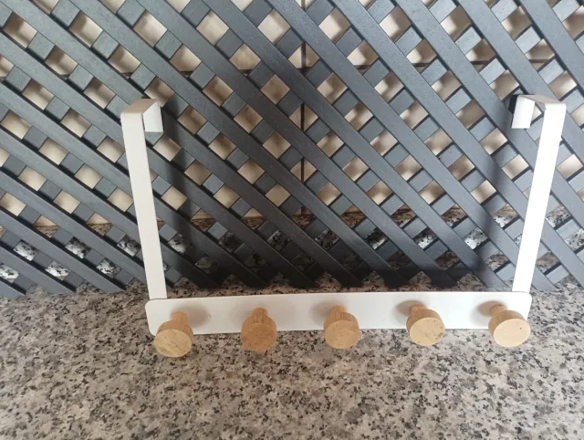 Perchero de puerta blanco con 5 ganchos