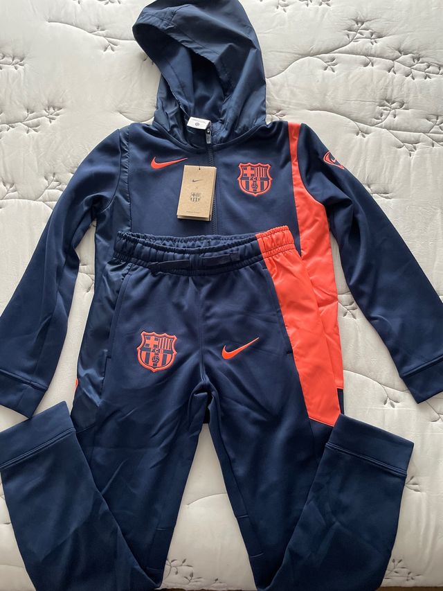 Chándal niño FC Barcelona Nike azul/naranja