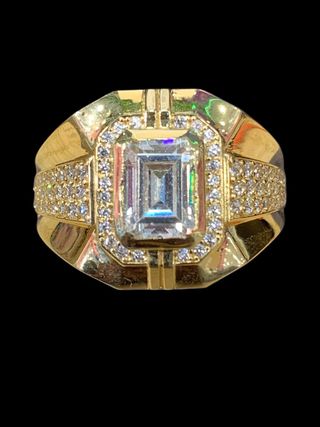 Anillo oro 18k con circonitas