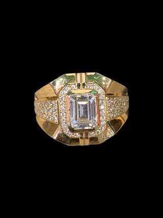 Anillo oro 18k con circonitas