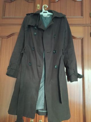 Gabardina Zara Marrón Talla 38