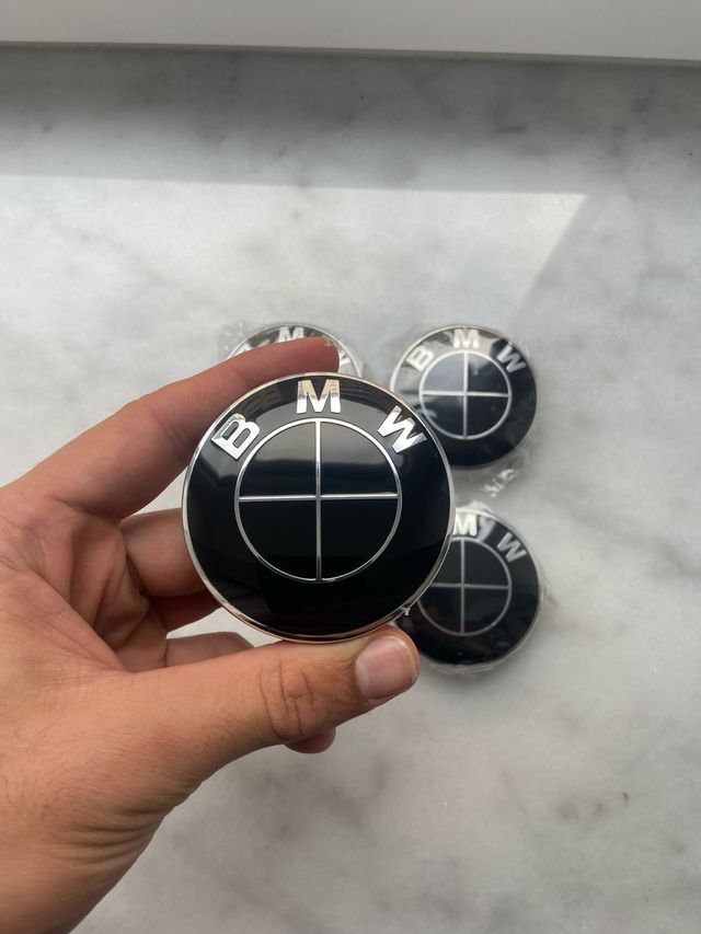 4 Tapabujes BMW 68mm originales negros