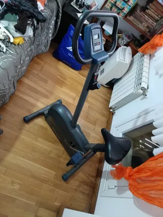 Bicicleta Estática Gris y Azul