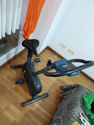 Bicicleta Estática Gris y Azul