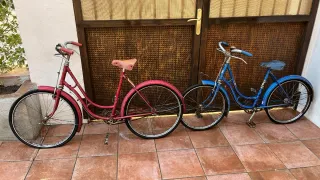 Bicicleta Clásica Roja, con matrícula.