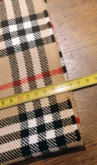 Sciarpa Burberry Lana Beige e Rossa