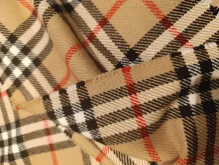 Sciarpa Burberry Lana Beige e Rossa