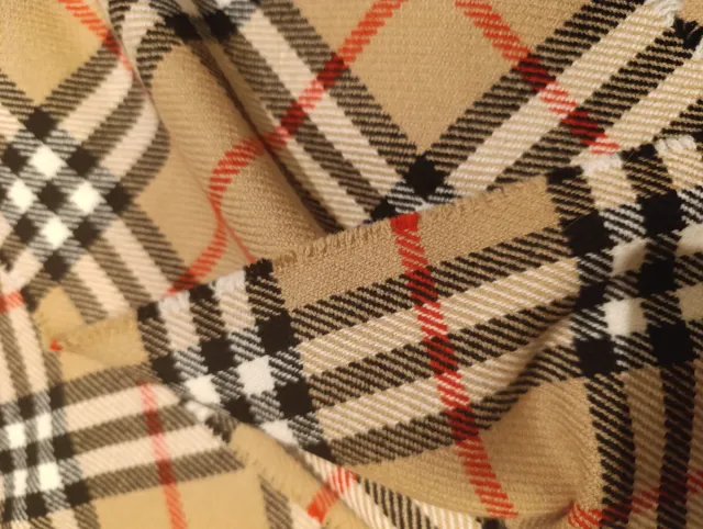 Sciarpa Burberry Lana Beige e Rossa