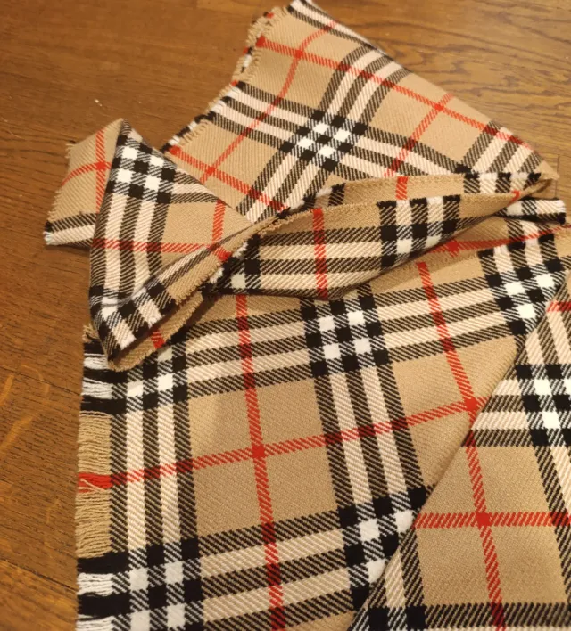 Sciarpa Burberry Lana Beige e Rossa