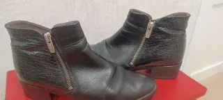 Botines Wonders Talla 37 Piel Negra