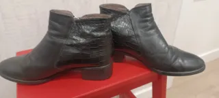 Botines Wonders Talla 37 Piel Negra