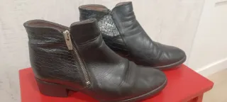 Botines Wonders Talla 37 Piel Negra