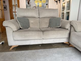 Juego 2 sofás beige tela