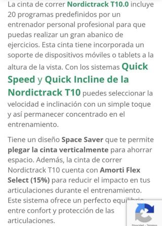 Cinta de Correr Nordictrack T10.0