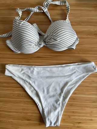 Conjunto Bikini Tezenis Rayas Azul y Blanco