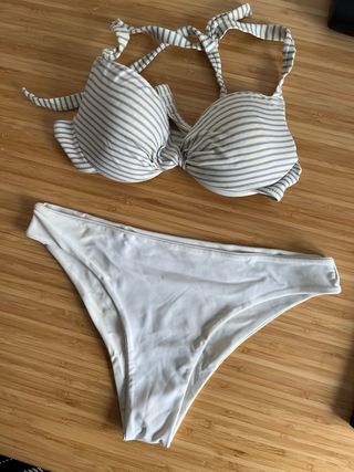 Conjunto Bikini Tezenis Rayas Azul y Blanco