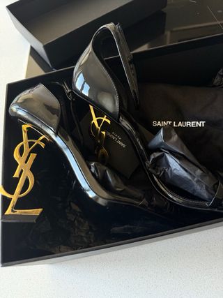 Sandálias YSL Opyum Pretas com certificado