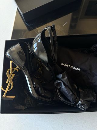 Sandálias YSL Opyum Pretas com certificado