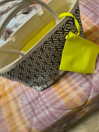 Borsa Elisabetta Franchi Beige e Nera