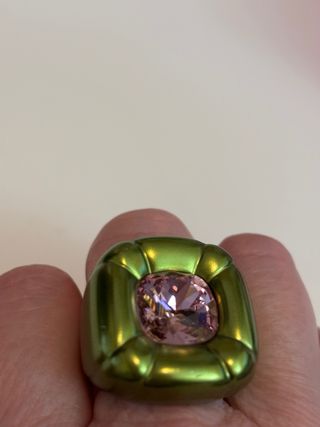 Anillo Dulcis Swarovski Verde y Rosa