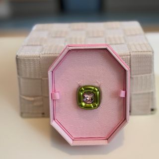 Anillo Dulcis Swarovski Verde y Rosa