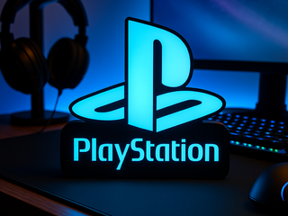 Lámpara Logo PlayStation Impresa 3D