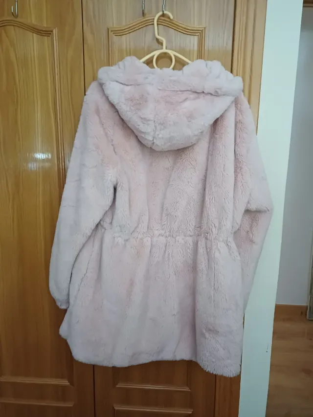 Abrigo invierno peluche rosa 3/4 tallas grandes