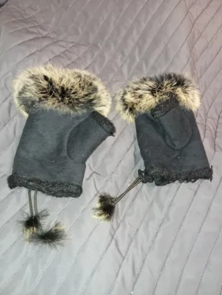 Guantes sin dedos con pelo