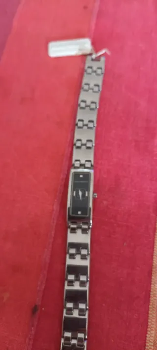 Reloj vintage mujer plata y negro