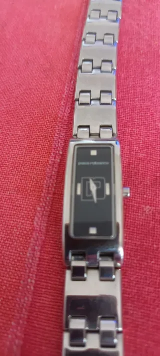 Reloj vintage mujer plata y negro