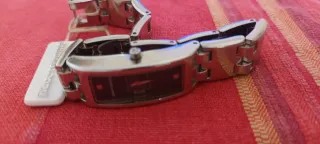 Reloj vintage mujer plata y negro