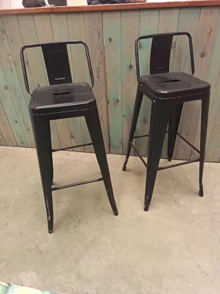 Banquetas de cocina metálicas negras