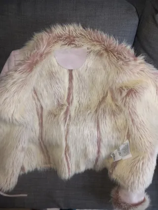 Chaqueta polipiel rosa talla M