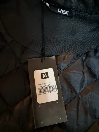 Giacca Moto Pelle Bianco Nero Rosso- Taglia M