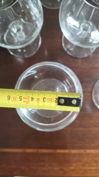 Conjunto 9 copas coñac vidrio tallado