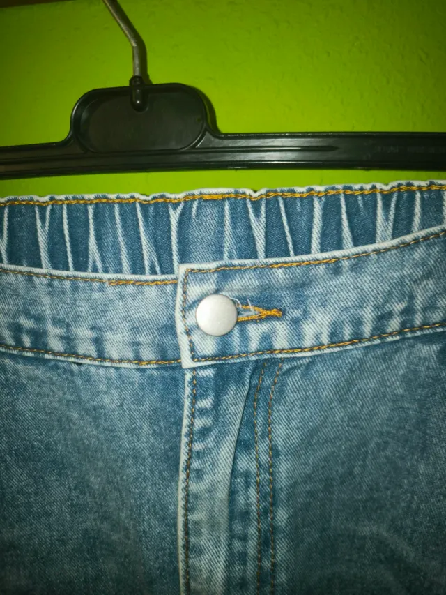 Pantalón vaquero mujer perlas