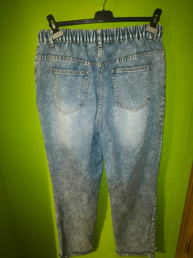Pantalón vaquero mujer perlas