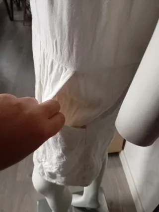 Vestido blanco étnico con bolsillos