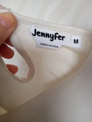 Vestido blanco étnico con bolsillos