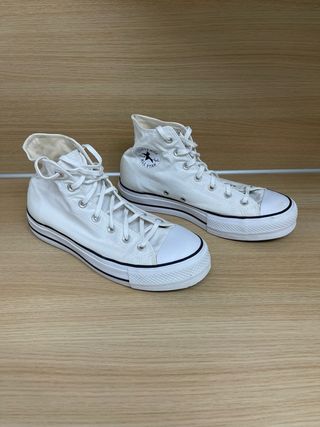 Converse plataforma blancas