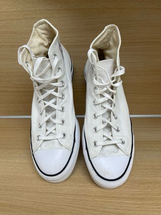 Converse plataforma blancas