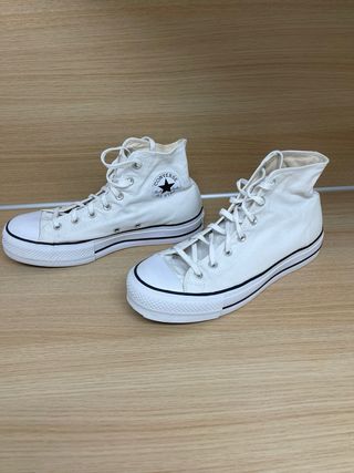 Converse plataforma blancas