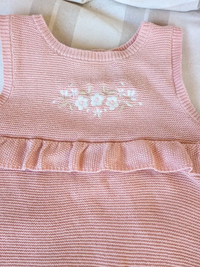 Pelele bebé Sfera rosa bordado