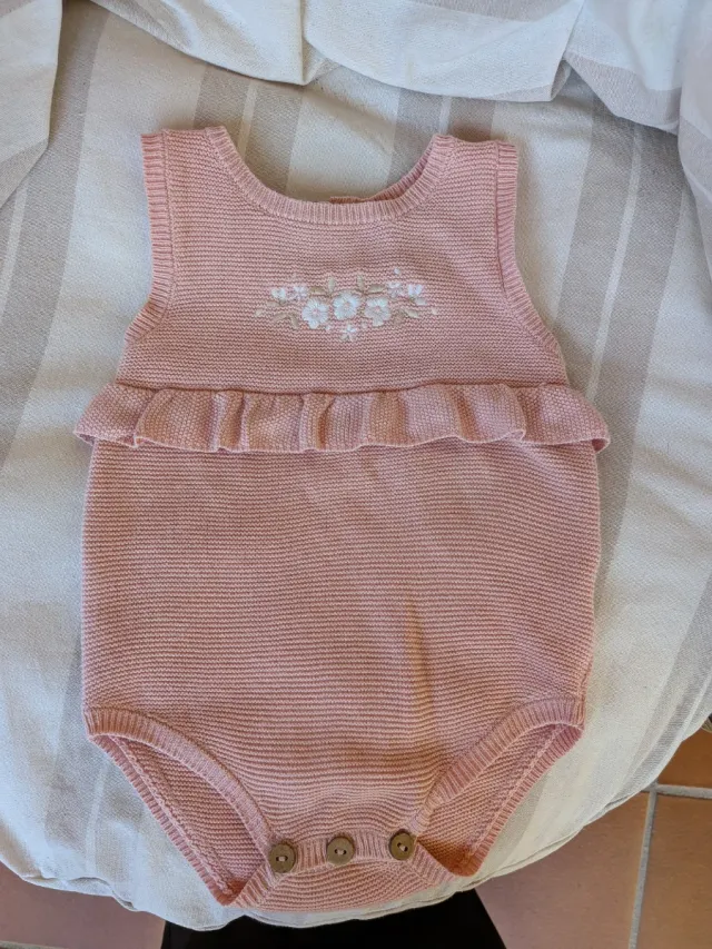 Pelele bebé Sfera rosa bordado