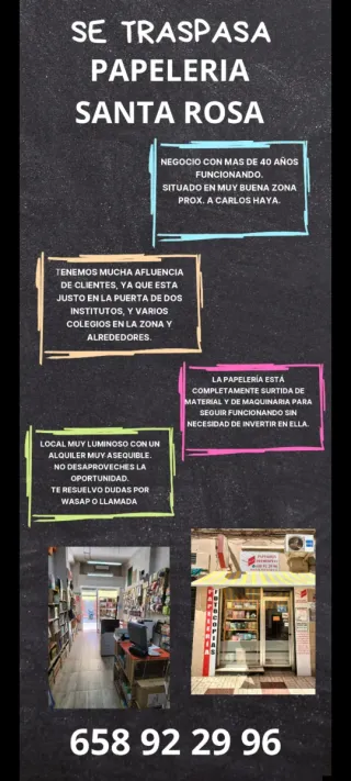 Traspaso Papelería-Librería Santa Rosa