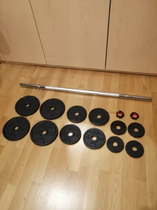 Set barra de pesas 18 kg