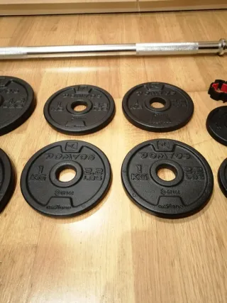 Set barra de pesas 18 kg