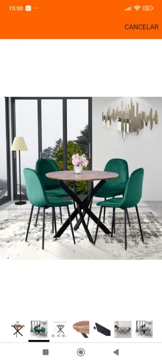 Mesa redonda comedor madera marrón